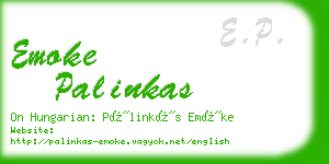 emoke palinkas business card